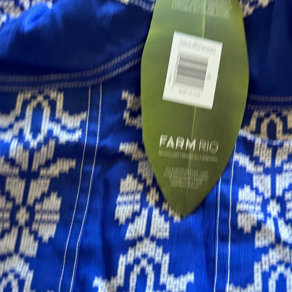FARM Rio Blue and White Embroidered Dress - Picture 3 of 4